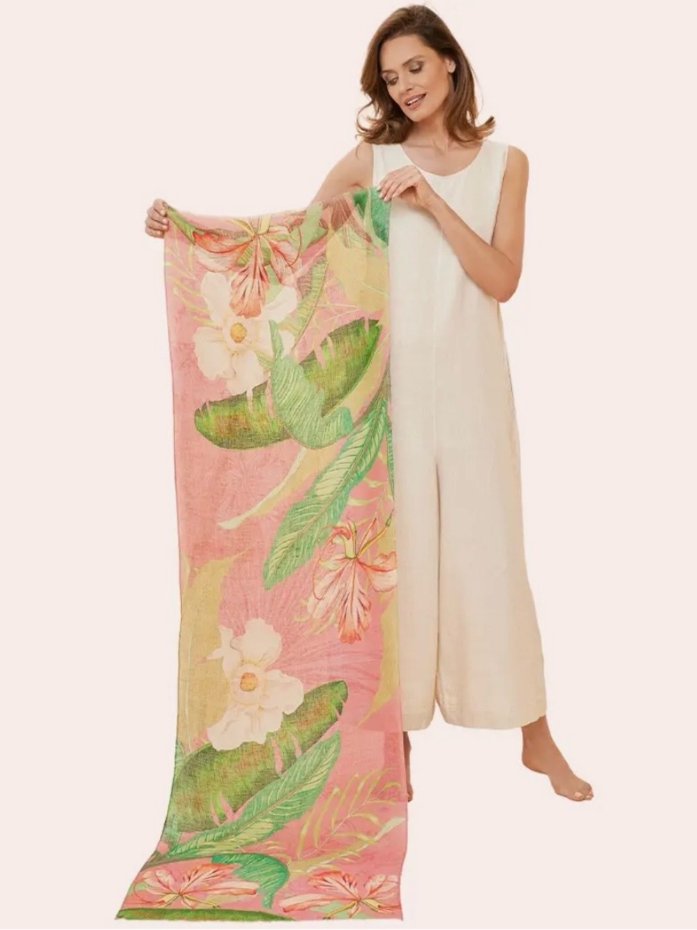 POWDER 100% Linen Delicate Tropical CandyScarf
